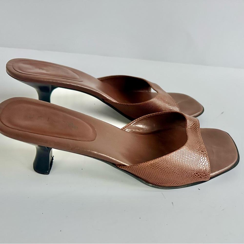 Unisa Tan Leather Mules